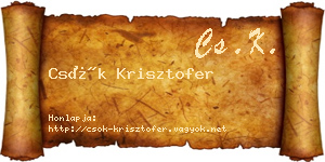 Csók Krisztofer névjegykártya